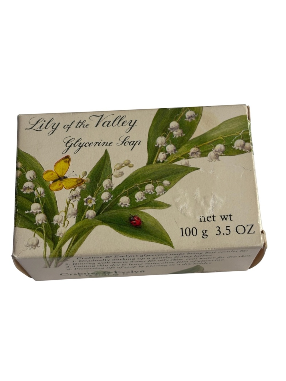 Vintage Crabtree & Evelyn 1981 Lily Of The Valley Glycerin Soap 3.5 oz.
